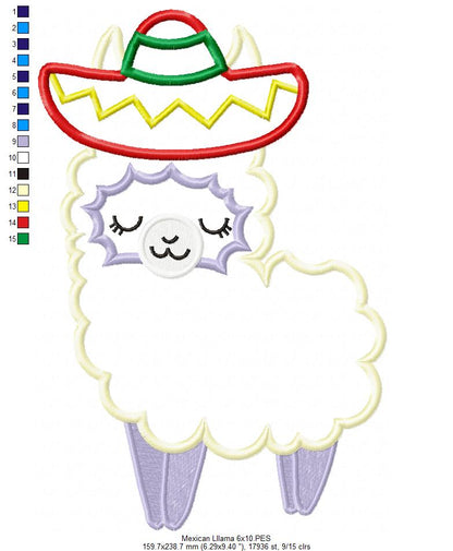 Mexican Llama - Applique