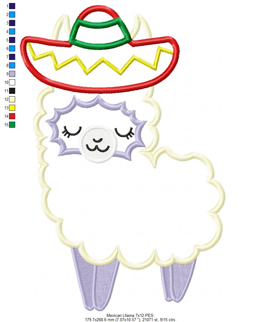 Mexican Llama - Applique
