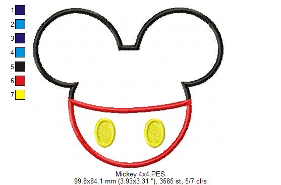 Mouse Ears Boy - Applique - Machine Embroidery Design