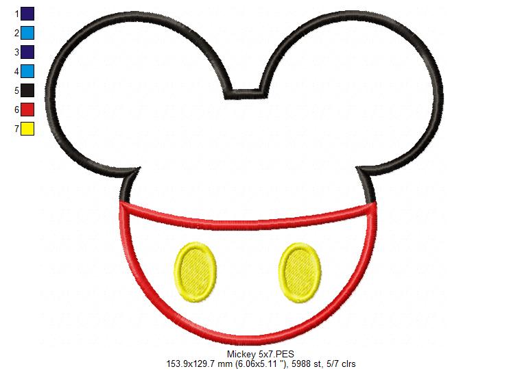 Mouse Ears Boy - Applique - Machine Embroidery Design