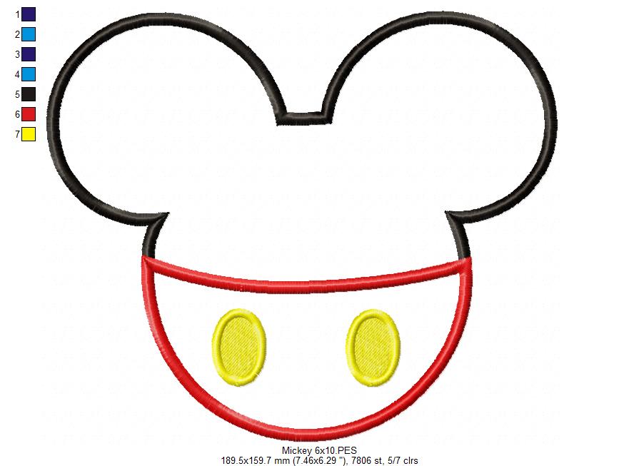 Mouse Ears Boy - Applique - Machine Embroidery Design