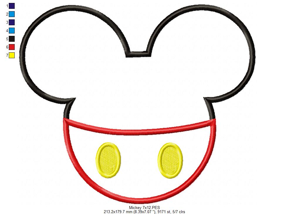 Mouse Ears Boy - Applique - Machine Embroidery Design
