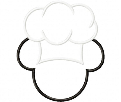 Mouse Ears Boy kitchen Chef Hat - Applique - Machine Embroidery Design