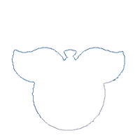 Mouse Ears Boy and Christmas Lights - Applique - Machine Embroidery Design