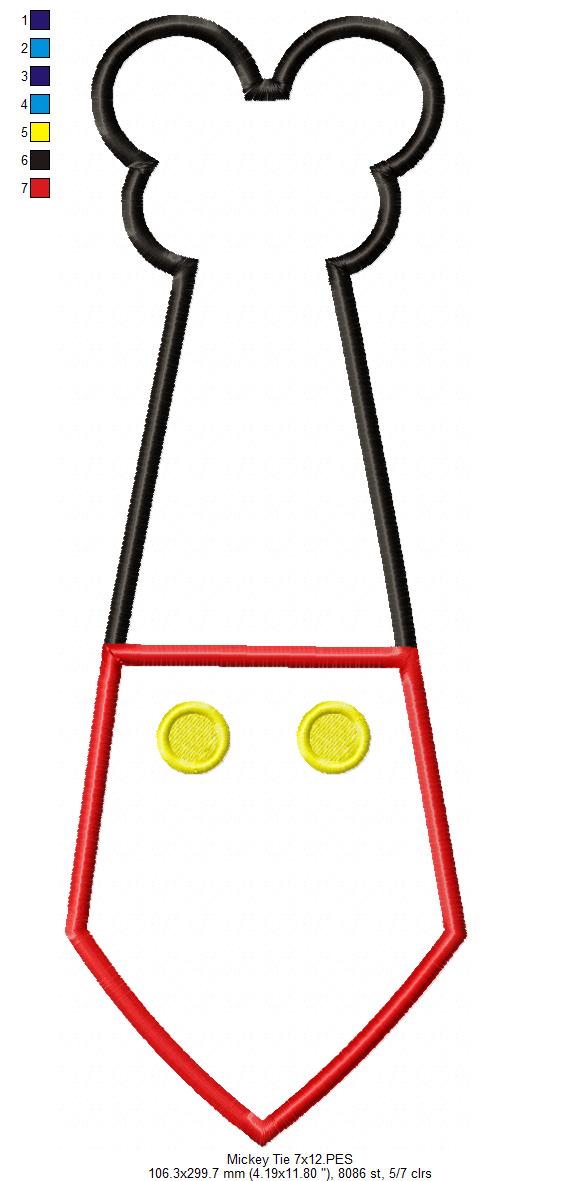 Mouse Ears Boy Tie - Applique