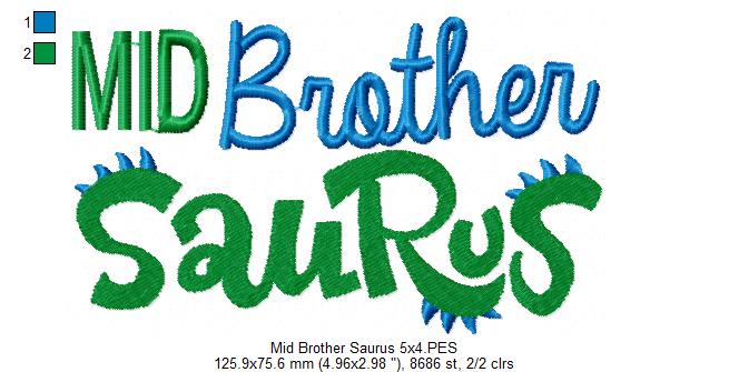 Mid Brother Saurus - Fill Stitch