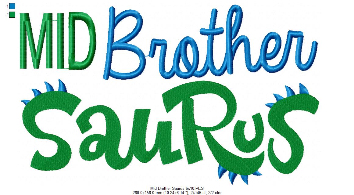 Mid Brother Saurus - Fill Stitch