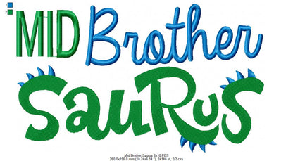 Mid Brother Saurus - Fill Stitch