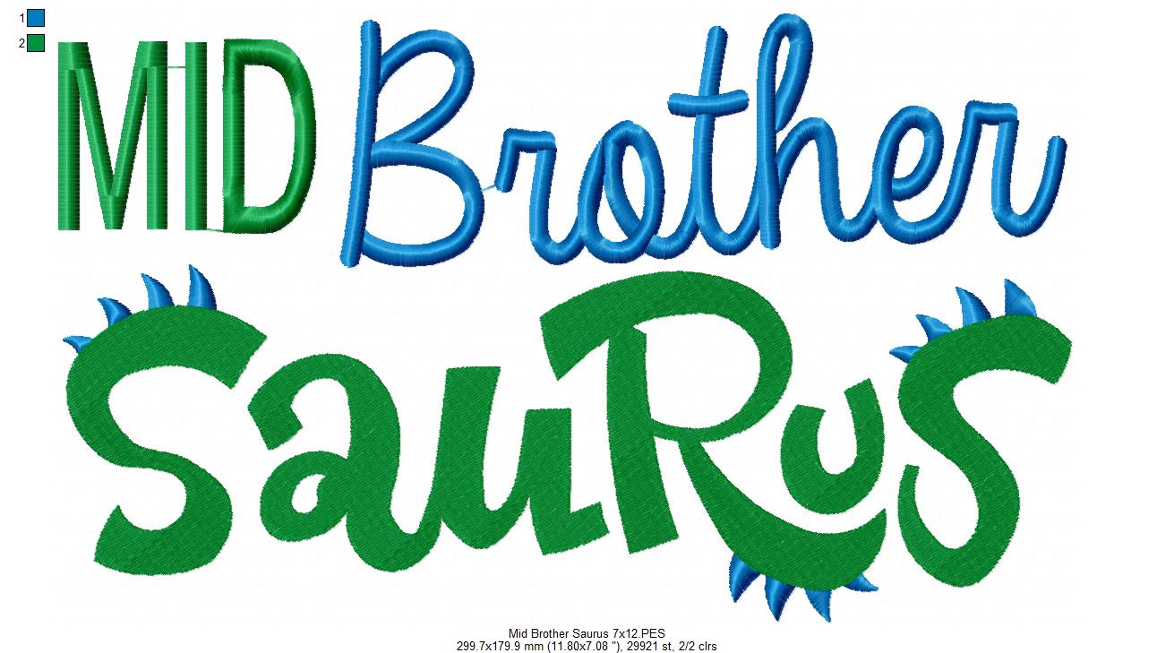 Mid Brother Saurus - Fill Stitch