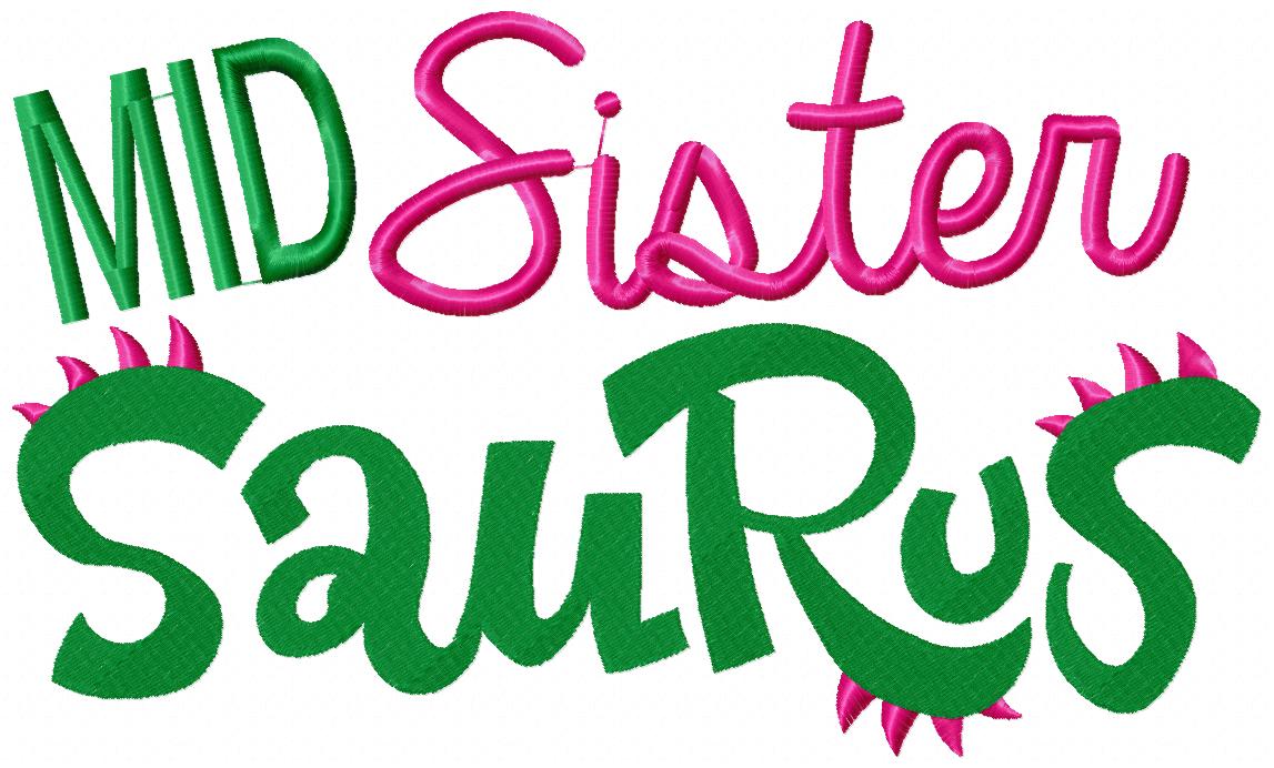 Mid Sister Saurus - Fill Stitch