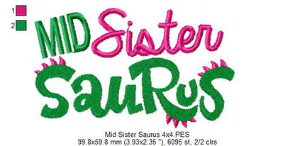 Mid Sister Saurus - Fill Stitch