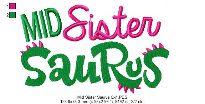 Mid Sister Saurus - Fill Stitch