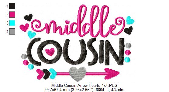 Middle Cousin Arrow and Hearts - Fill Stitch