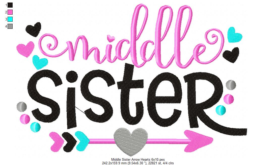 Middle Sister – Fill Stitch – Machine Embroidery Design