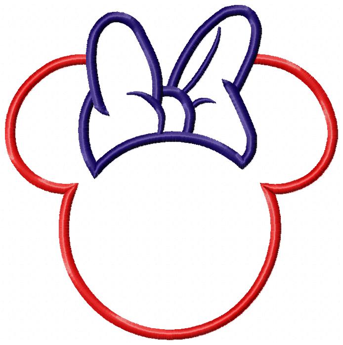 4th of July Mouse Ears Girl - Applique - Machine Embroidery Design