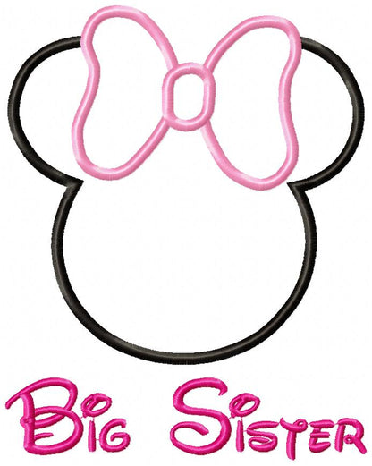 Mouse Ears Girl Big Sister - Applique