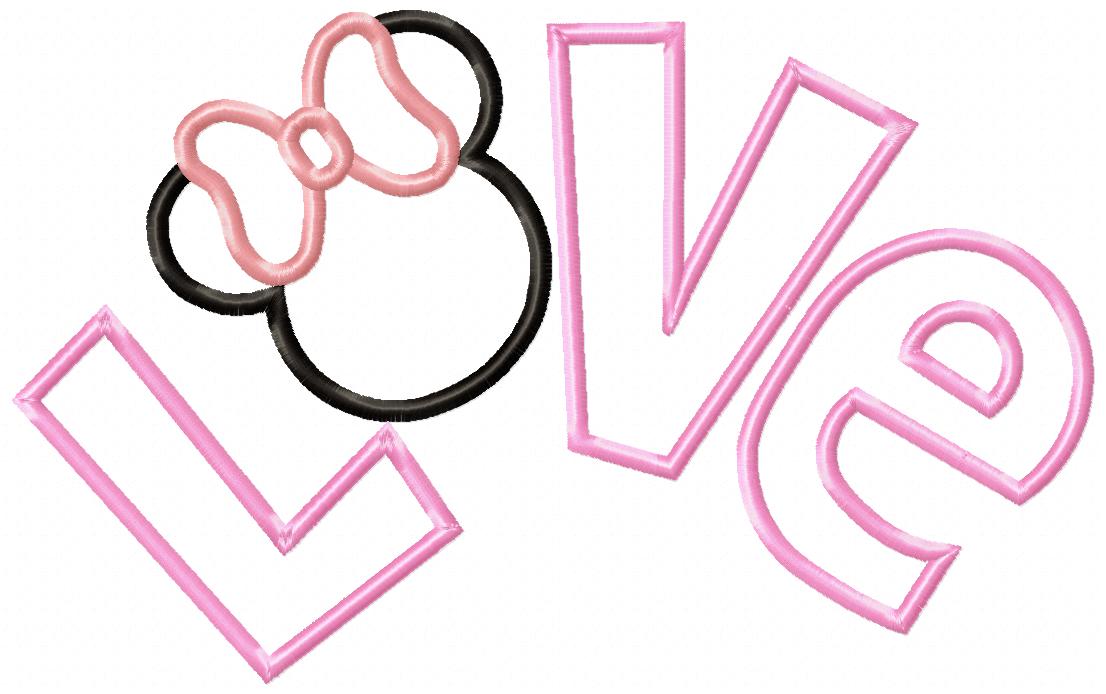 Mouse Ears Girl Love - Applique