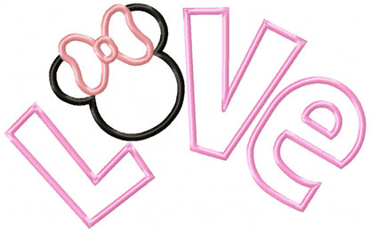 Mouse Ears Girl Love - Applique