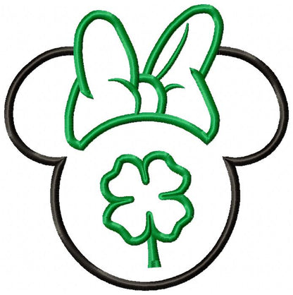 Minnie-Inspired Clover Head – Appliqué – Machine Embroidery Design