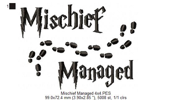 Mischief Managed - Fill Stitch Embroidery