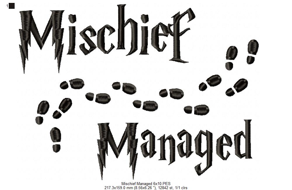 Mischief Managed - Fill Stitch Embroidery