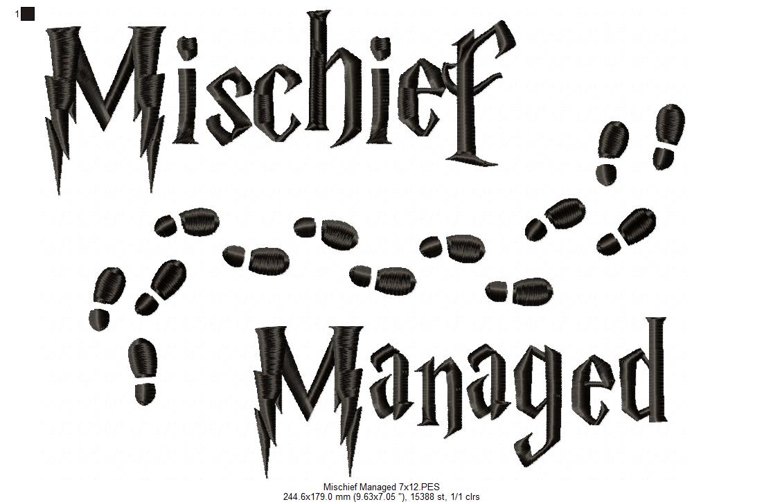 Mischief Managed - Fill Stitch Embroidery