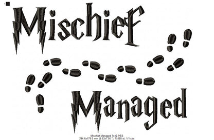 Mischief Managed - Fill Stitch Embroidery