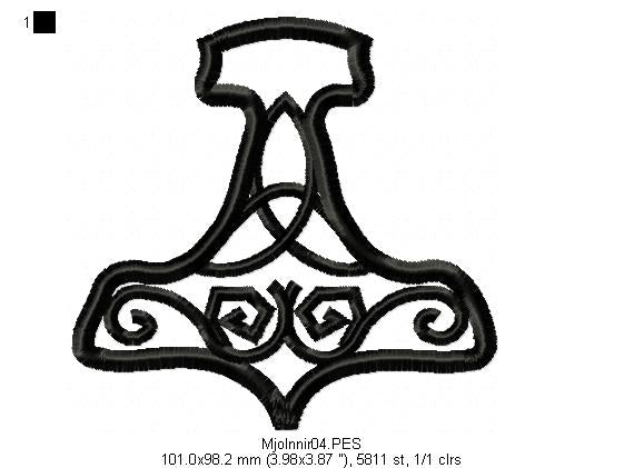 The Hammer of Thor  -  Fill Stitch - Machine Embroidery Design