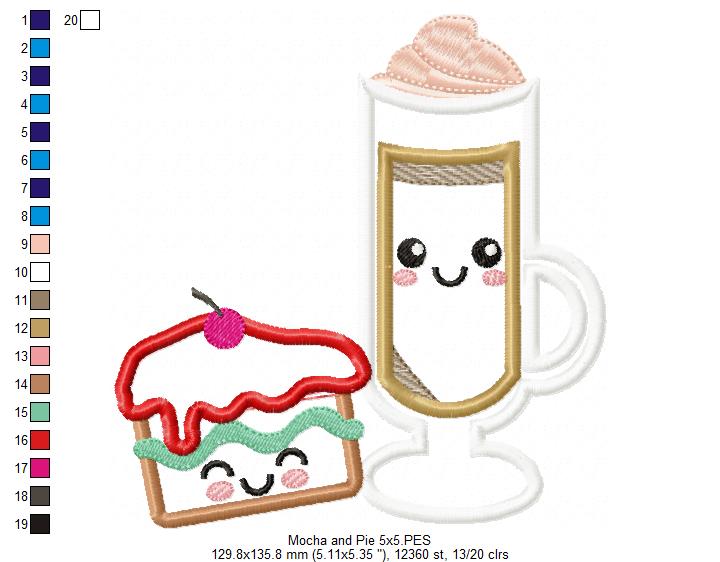 Happy Mocha and Pie - Applique