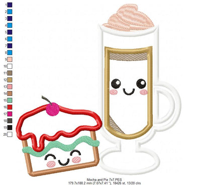 Happy Mocha and Pie - Applique