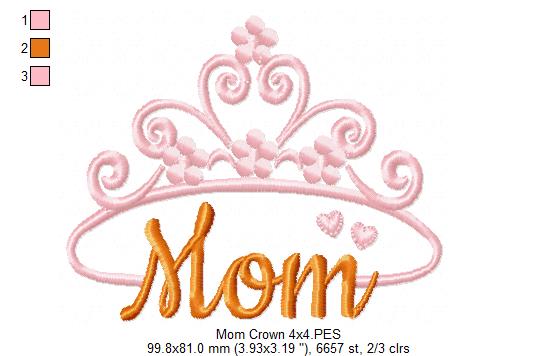 Mom Crown - Fill Stitch