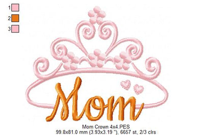 Mom Crown - Fill Stitch