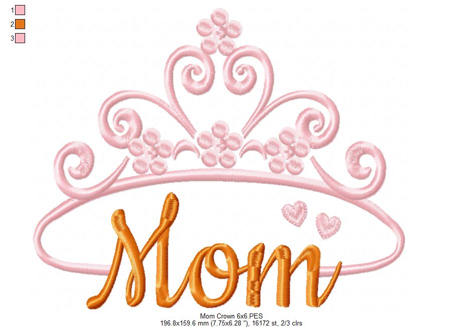 Mom Crown - Fill Stitch