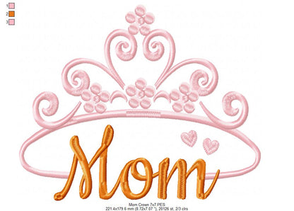 Mom Crown - Fill Stitch