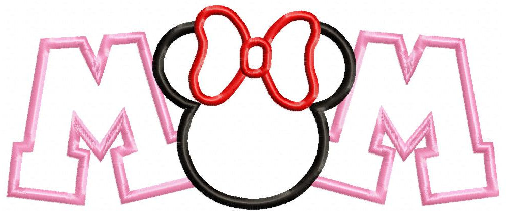 Mouse Ears Girl Mom - Applique - Machine Embroidery Design