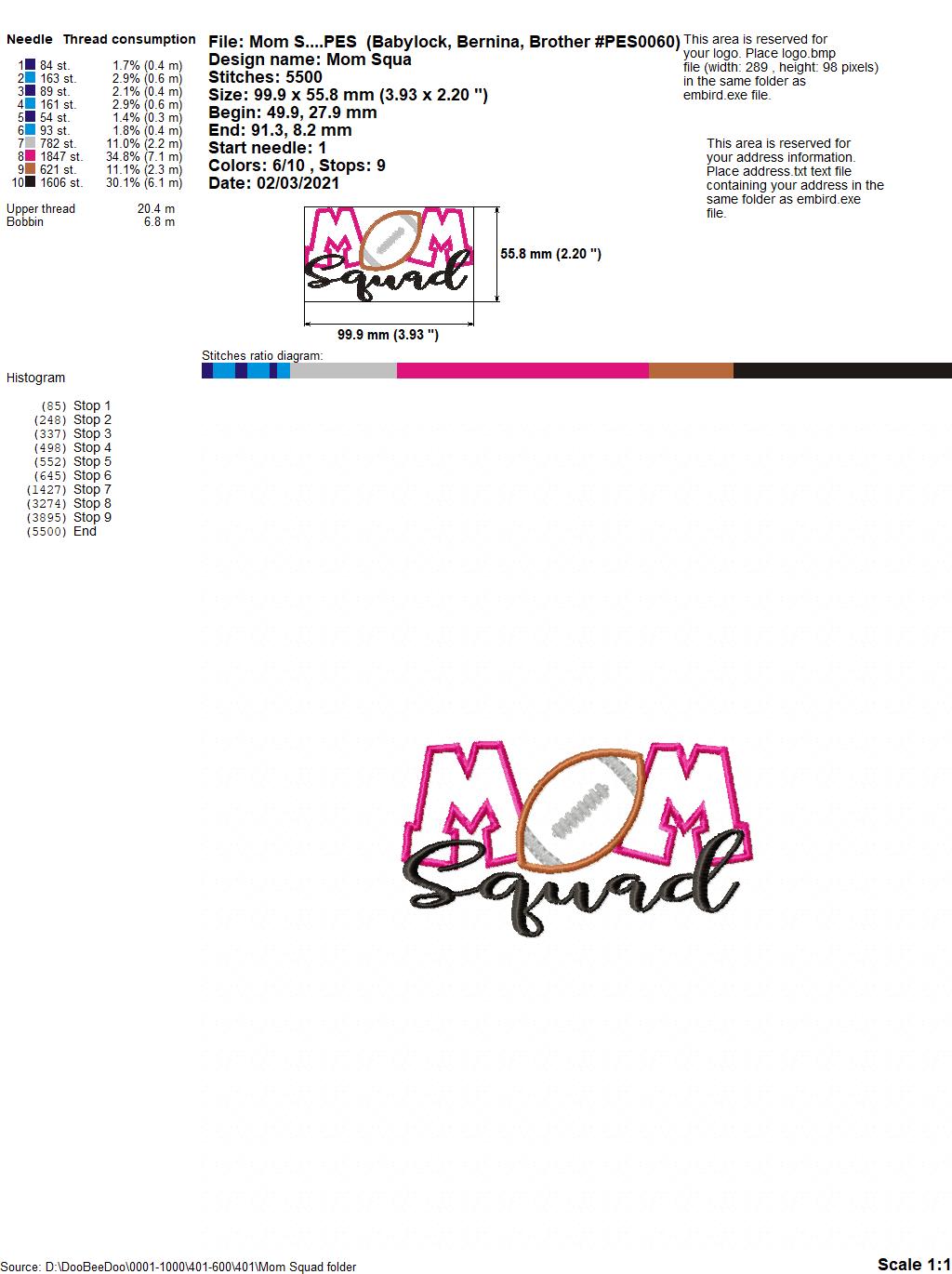 Football Mom Squad - Applique