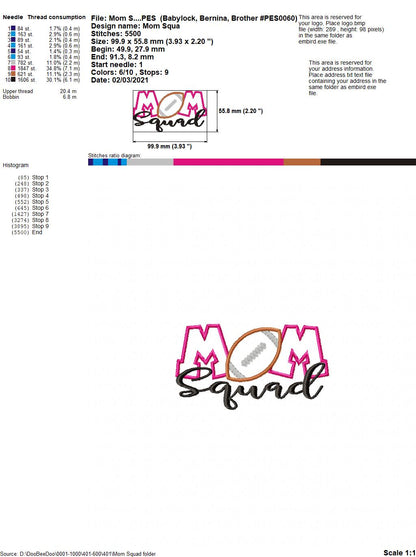 Football Mom Squad - Applique