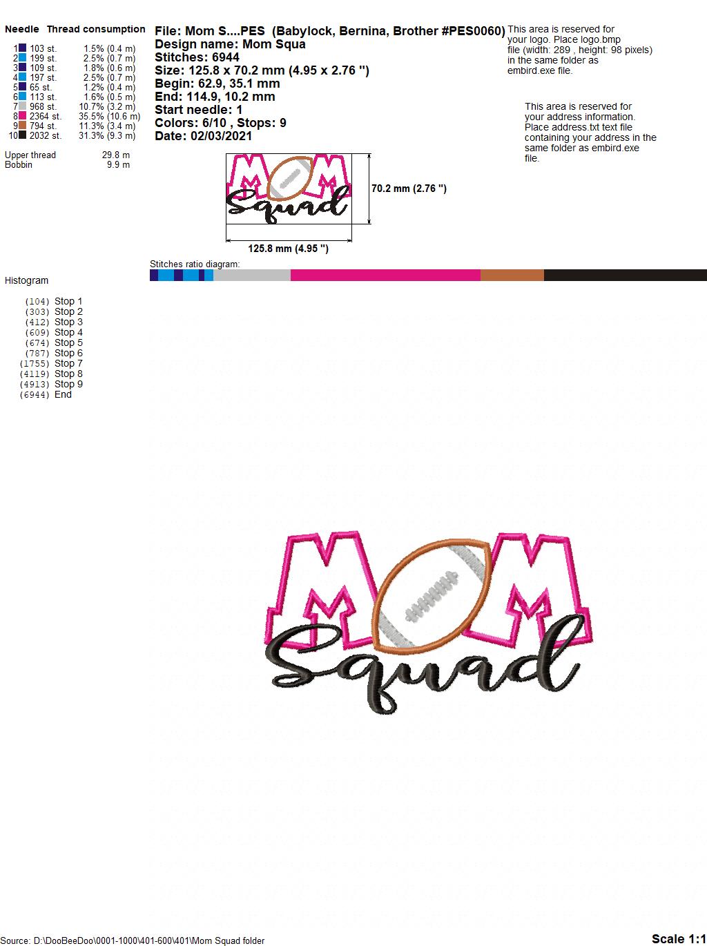 Football Mom Squad - Applique