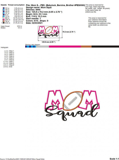 Football Mom Squad - Applique