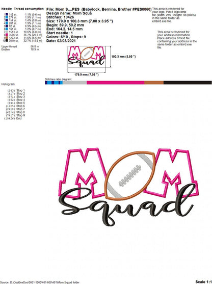 Football Mom Squad - Applique