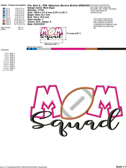Football Mom Squad - Applique
