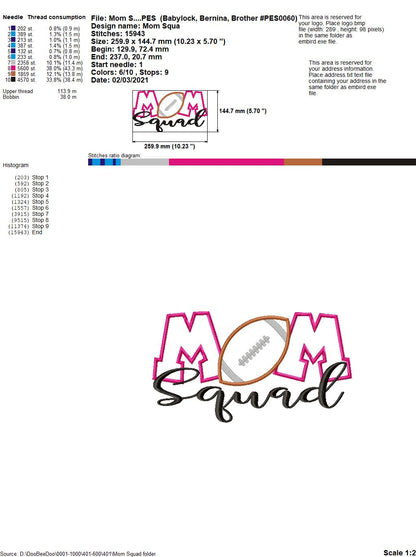 Football Mom Squad - Applique