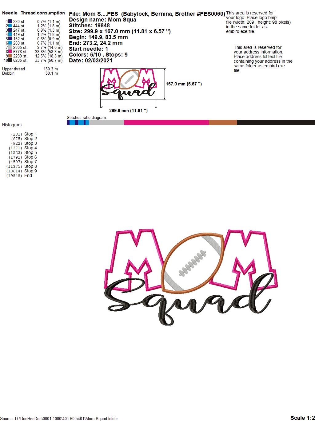 Football Mom Squad - Applique
