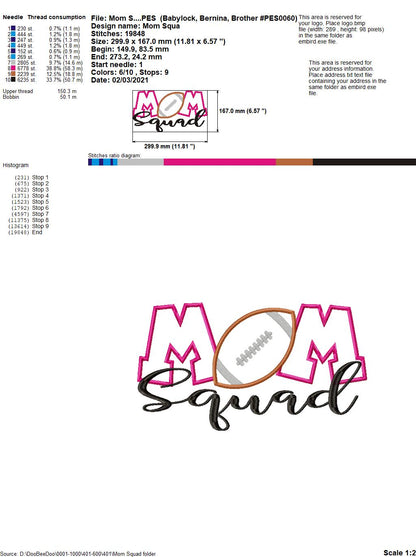 Football Mom Squad - Applique