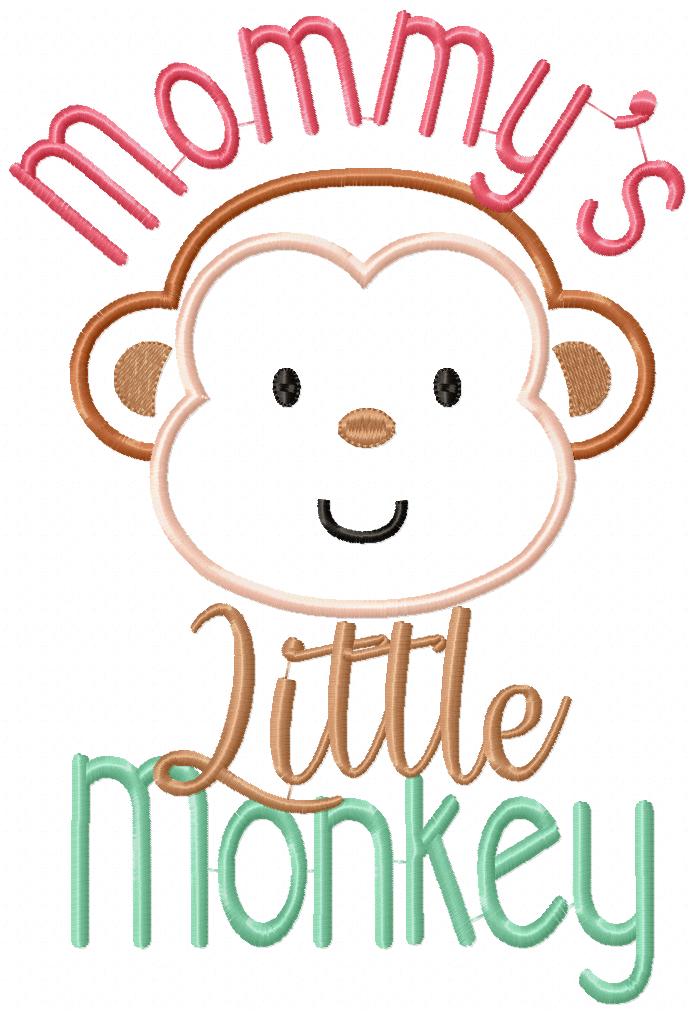 Mommy’s Little Monkey – Appliqué – Machine Embroidery Design
