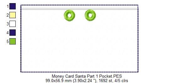 Santa Claus Money Gift Card - ITH Project - Machine Embroidery Design