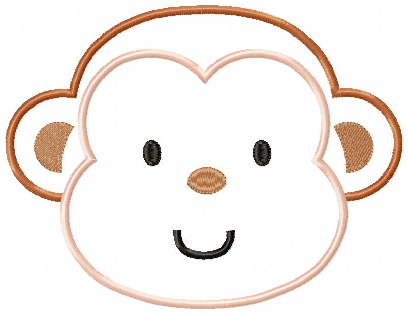 Monkey - Applique - Machine Embroidery Design
