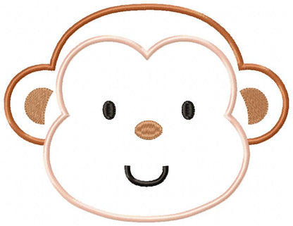 Monkey - Applique - Machine Embroidery Design
