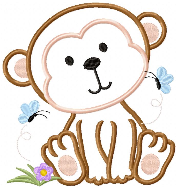 Monkey Boy - Applique Embroidery
