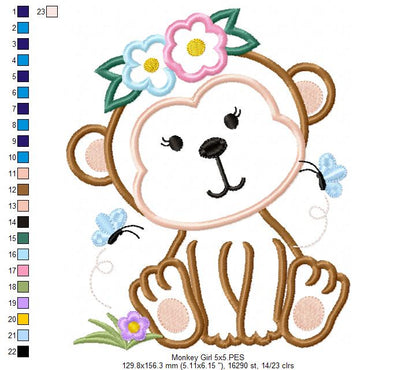 Monkey Girl and Boy - Set of 2 designs - Applique